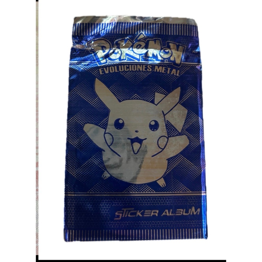 Pokemon Evoluciones Metal Sticker Album Empty Foil Pack Prisma Blue Pikachu 2022